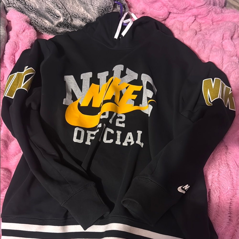 Nike Black Hoodie with Yellow Accents